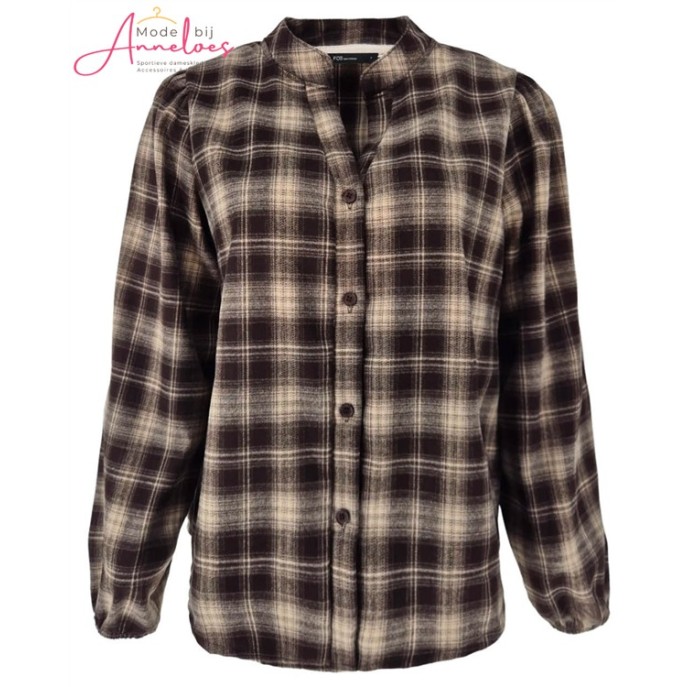 FOS Blouse Boho Ruit 7915 Bruin